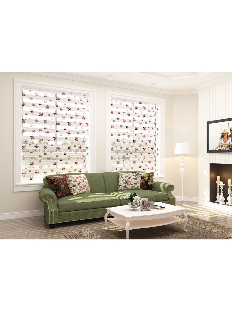 ZEBRA PERDE KÜÇÜK GÜLLÜ MODEL